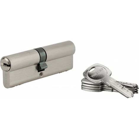 Thirard – Cylindre de serrure 45 x 50 mm – 6 goupilles – Acier trempé anti-perçage – 5 clés plates réversibles en acier nickelé