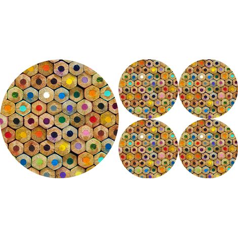 Set di tovagliette rotonde 1+4 - pastelli (1/3)