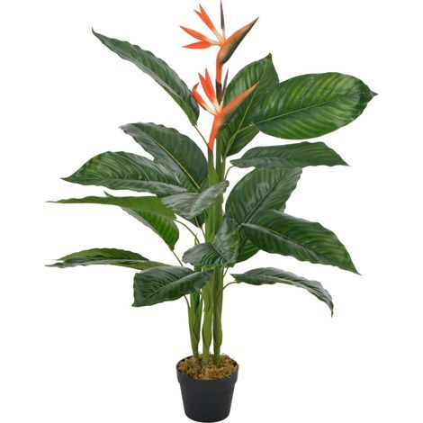 Strelitzia artificielle en pot, rouge, 100 cm (1/2)