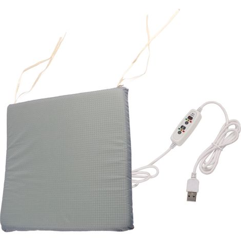 Coussin Chauffant USB pour Chaise de Bureau, 3 Niveaux de Température, Antidérapant, Assise Chauffante Hiver, Tapis de Siège Chauffant, 40x40cm (1/5)