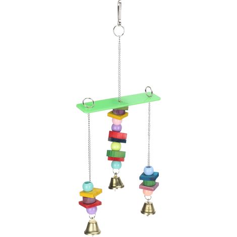 Balançoire suspendue pour oiseaux de compagnie, jouet à mâcher, en acrylique et bois multicolore, pour petits et moyens perroquets. (1/5)