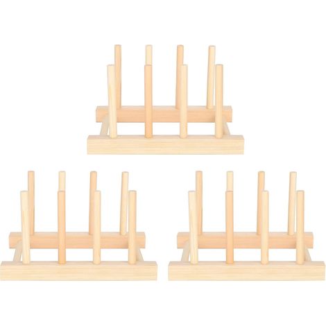 égouttoir à vaisselle en bois de bambou, porte-assiettes, séchage rapide pour rangement d'évier, placard (1/5)