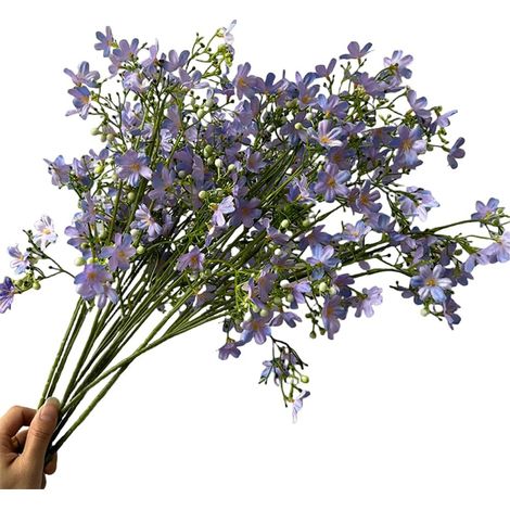 Lot de 8 fleurs artificielles en soie avec longues tiges pour vase haut de 66,4 cm, violet clair, bouquet de fleurs artificielles résistantes aux UV, plantes en plastique pour maison (1/5)