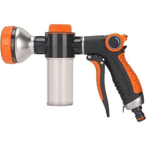 Pistolet de Pulv¨risation de Tuyau D'arrosage, Pulv¨risateur D'eau de Mousse de Jardin, Nettoyeur D'eau de Voiture, Tuyau Haute Pression, Pulv¨risateur de Mousse avec 8 Modes (1/4)