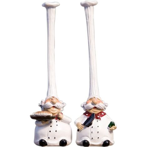 par de gorros de chef retro, estilo pueblo americano, decoración de plástico para cafetería, restaurante, cocina y hogar. (1/4)