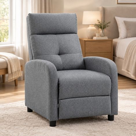 Relaxsessel mit Liegefunktion bis 155°, mit Fußstütze, 67 x 87 x 98 cm, grau OKMYHOME (1/5)