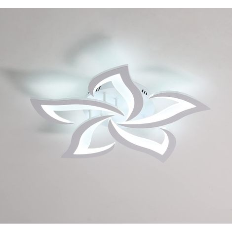GOECO Plafoniera LED, Lampada da Soffitto Moderna 60W 4500LM, Illuminazione Plafoniera Moderna a Petali per Salotto, Cucina, Camera da Letto, Sala da Pranzo (Bianco Freddo 6000K, Diametro 60cm)