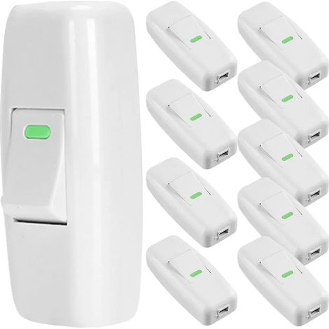 Interrupteur de Lampe de Chevet Blanc 10 Pièces de Chevet Interrupteur de Remplacement Plastique et Cuivre jardin terrasse extérieur (1/5)