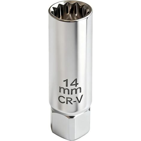Pair Douille de Bougie D’allumage Magnétique 14 MM, Douille Bougie Magnetique, Prise à Paroi Fine de 3/8 Pouces avec Conception à 12 Points, Clef Bougie 14mm (14 mm magnetischer Zündkerzenstecker) (1/5)