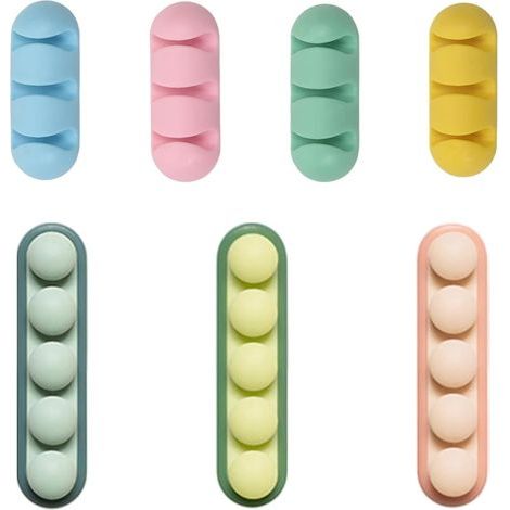 7-teiliges Kabelclip-Set für den Schreibtisch – Kabelhalter – Silikon-Kabelmanagement für Schreibtisch, Stromkabel, USB-Ladekabel, Ladegeräte, Audiokabel (1/5)