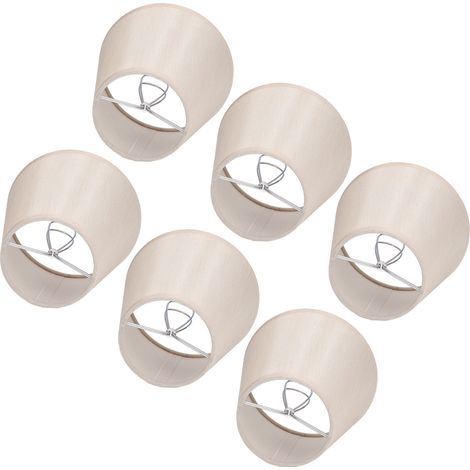 Lot de 6 abat-jour en tissu simple et moderne pour lampe de table, lustre ou applique murale E14. (1/5)