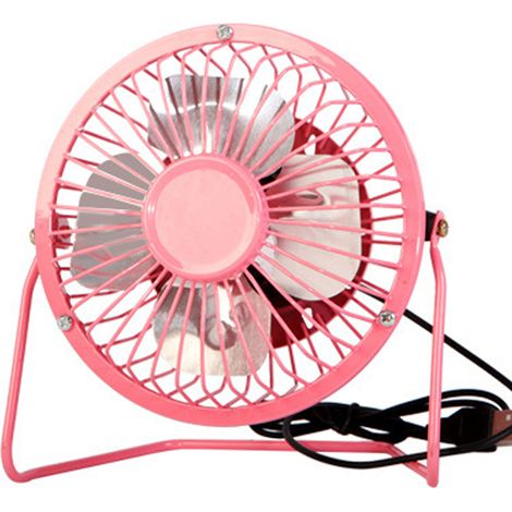 Ventilateur USB - Ventilateur De Bureau Portable - Rotation 360° Haut/Bas - 2 Vitesses - Design Métallique - Pour Bureau Maison - 1 Pièce (1/5)