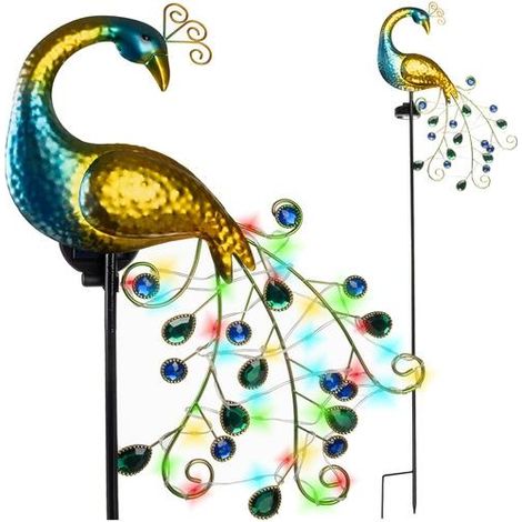 Lampada Solare Decorativa a Forma di Pavone Multicolore Gardlov per Esterni (1/3)