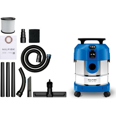 Nilfisk Multi I 16 T Inox Aspirateur eau et poussière 1100 W 16 L, cuve inox, prise outils, fonction soufflerie (1/5)