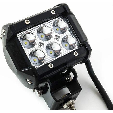Faretto 18W 6 LED 12V per Auto Jeep Barca Luce 6000K Faro Universale IP68 (1/5)