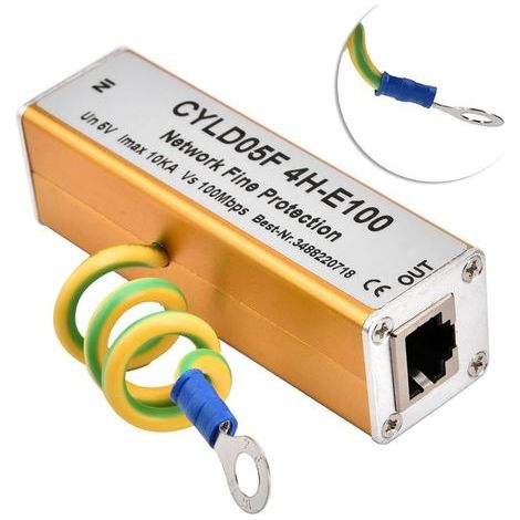 Protecteur de Surtension, 5V Alimentation Protection Contre la Foudre RJ45 RJ11 Adaptateur Ethernet réseau parasurtenseur (1/5)