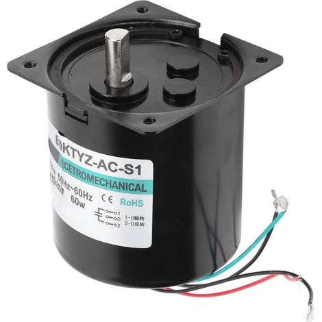 Moteur synchrone AC 60W XD80KTYZ 110 tr/min, couple élevé, faible vitesse, avec support de condensateur, sens horaire/antihoraire, 220V.