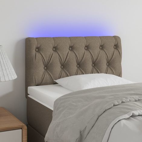 Tête de lit à LED - Design industriel - Pour Lit adulte - Taupe 80x7x78/88 cm Tissu Chic-898856 (1/5)