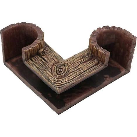 Tunnel pour aquarium à deux trous, abri aquatique souterrain en bois imitation bois pour aquariums d'eau douce et d'eau de mer d'angle (1/5)