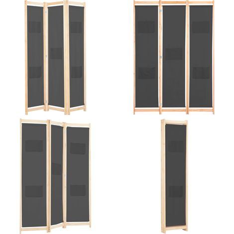 3-teiliger Raumteiler Grau 120 x 170 x 4 cm Stoff - Raumteiler - Sichtschutz - Wohnzimmerdeko - Wohnzimmereinrichtung - Trennwand - Home & Living (1/5)