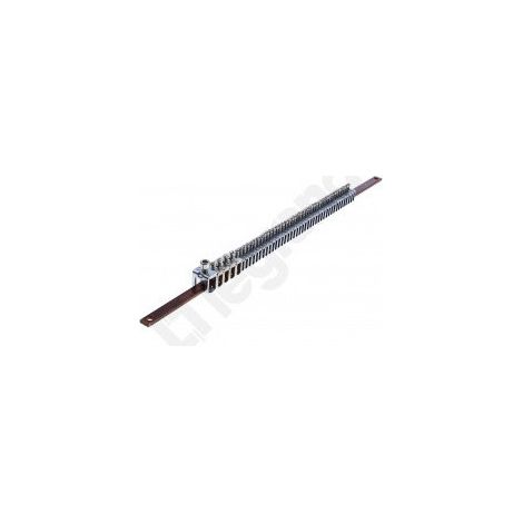 Barre cuivre plate 12x4mm pour raccordement des conducteurs de protection avec étriers dans XL3400 longueur 455mm (037302)