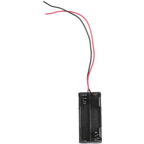 2 boîtiers de rangement noirs à 2 couches pour 4 piles AAA 1,5 V avec fils conducteurs (1/4)