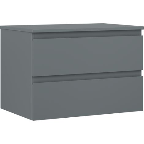Mexen Orio Badezimmerschrank 70 cm mit Waschtischplatte, 2 Schubladen, Mattgrafit - 91A10-07047-2-BFFC66