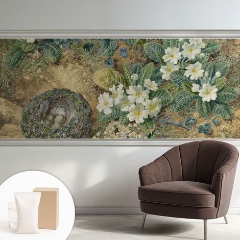 Papier peint intissé décoratif avec motifs pour salon et chambre a motif - Colle incluse gratuite Composition printanière 250x104 cm (1/5)