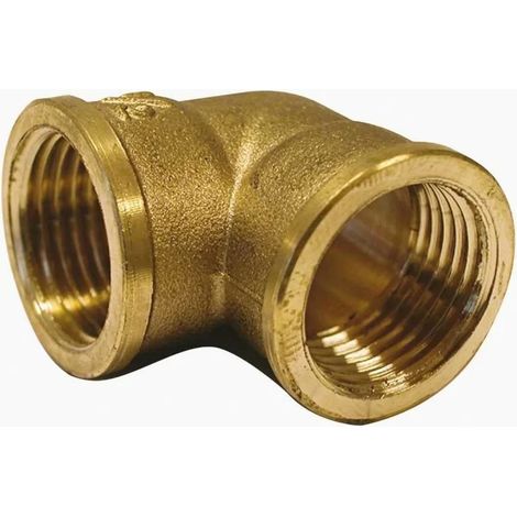 Thermador 90G12 - Codo de 90° de latón con rosca - FF3/8" - 90G