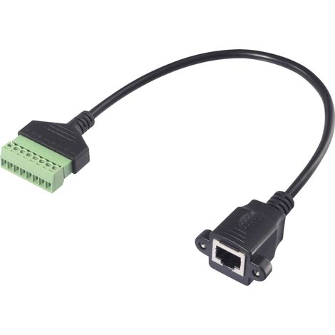 Renkforce RJ45 réseau informatique Câble adaptateur [1x RJ45 femelle 8P8C - 1x Raccordement par serrage] 30 cm noir A590663 (1/3)