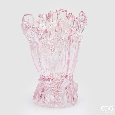 EDG Enzo De Gasperi Vaso Tulipano H 30 Cm D 22 Cm Vetro Scatola Bianca Pink (1/5)