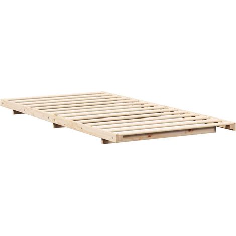 Lit simple,Lit adulte,Cadre de lit surélevé Marron 80 x 220 cm Bois massif en pin CFW6761352 (1/5)