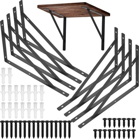 8 Pièces Equerre Etagere Murale, Supports Triangulaires Angulaires Droits de 90 Degrés, Support D'étagère Murale, Support d'angle Brace pour Salon Chambre Bibliothèque, (300X190MM) (1/5)