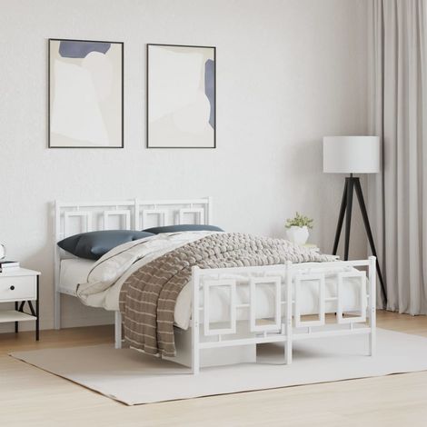 Estructura cama sin colchón con estribo metal blanco 120x200 cm vidaXL (1/5)