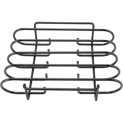 Support à côtes 4 niveaux portable en fer noir durable pour barbecue et camping (1/5)