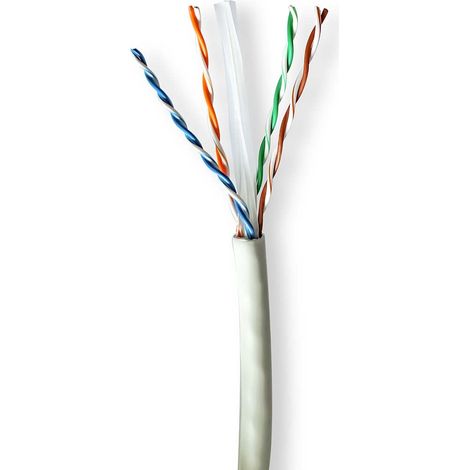 Rollo de cable de red  CAT6a  Sólido  U/UTP  Cobre  305,0 m  Interior  Redondo  LSZH  Gris  Caja de paso