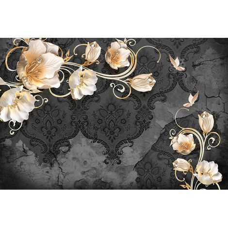 Papier peint panoramique - Fleurs 3D - 130 cm x 87 cm (1/2)