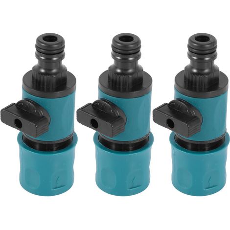 Válvula de plástico con conector rápido para riego agrícola y de jardines. Extiende la manguera. Conectores para mangueras de riego. Adaptador de manguera.