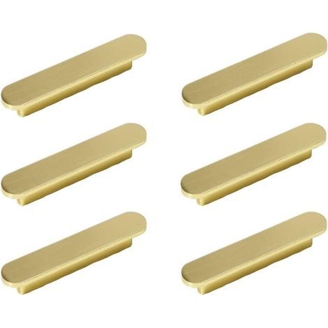 Lot de 6 poignées Or Poignee de Meuble Cuisine Laiton Brossé Or Entraxe 96mm-poignées de placard Poigné e Meuble (1/5)