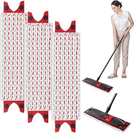 3 Pièces Serpillere Recharge pour Vileda Balai Microfibre Kit, pour Vileda Ultramax Mop 2 en 1 Absorbante Recharge (1/5)
