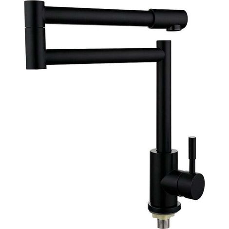 Foldable kitchen faucet made of 304 stainless steel, 360° rotatable, compact design. Available in 4 colors, including black. (1/4)
