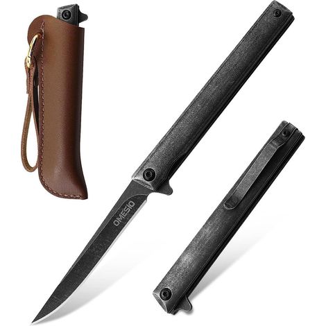 Einhandmesser Slim mit Schlüsselanhänger, EDC für Herren, Anglermesser, Brieföffner