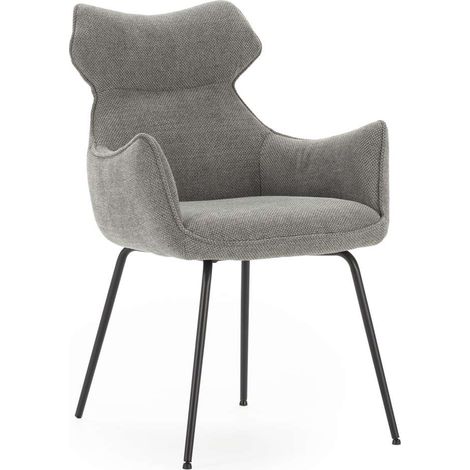 Pack de 2 sillones modelo Dimitri tapizado textil gris, 90cm(alto) 60cm(ancho) 65cm(largo) (1/5)