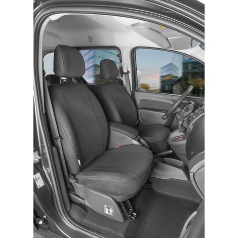 Renault Kangoo/Grand Kangoo 2/Kangoo Rapid kompatibler Sitzbezug Stoff, passgenau für 2 Einzelsitze vorne, robuste Sitzbezüge Transporter/Van anthrazit (1/5)