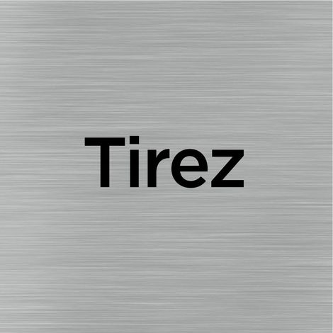 Pictogramme Tirez (Q1045).- Adhésif aspect aluminium brossé - (1/5)