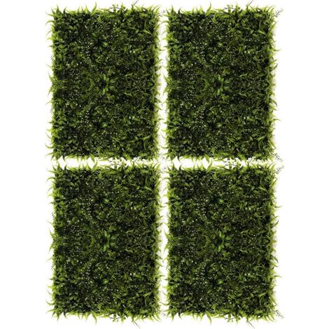 Lot de 4 Panneaux Mur Végétal Artificiel 60 x 40 cm Décoration Murale 1 m² - Livraison gratuite (1/5)