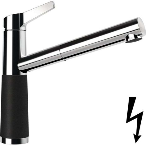 Schock Küchenarmatur SC-510 Chrom/Cristalite ausziehbarer Auslauf Niederdruck Onyx (1/3)