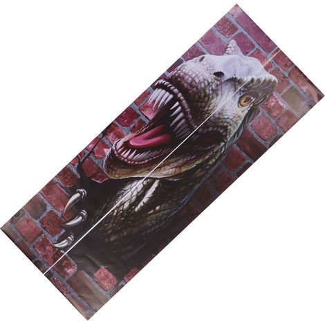 Lot de 2 autocollants de porte 3D auto-adhésifs, texture givrée concave et convexe, motif dinosaure, imperméables, pour la maison ou le bureau. (1/5)