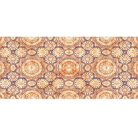 Papier peint panoramique orange motif mandala Tapisserie panoramique orientale pour chambre Papier peint panoramique ethnique pour salon (1/3)
