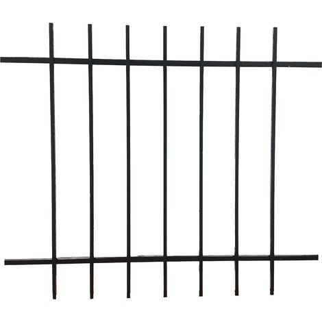 DMS – Grille de défense pour fenêtre 93 cm x 110 cm – Acier prépeint noir – Espacement 11,5 cm entre barreaux – Installation facile par scellement